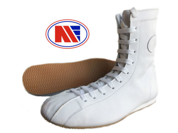 Main Event Tyson Old Skool Retro Boxing Boots White Leather